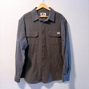 WELLS LAMONT Heavy Cotton Flannel Work Shirt Mens L Charcoal Gray LIKE NEW